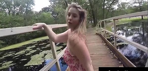  Silky Star Sunny Lane Plays With Her Pussy OutDoors By Pond!